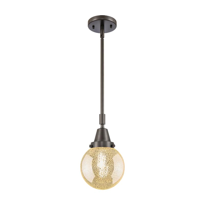 Innovations Lighting 447-1S-11-6 Beacon Pendant Beacon 6" Wide Mini - Oil Rubbed Bronze / Mercury