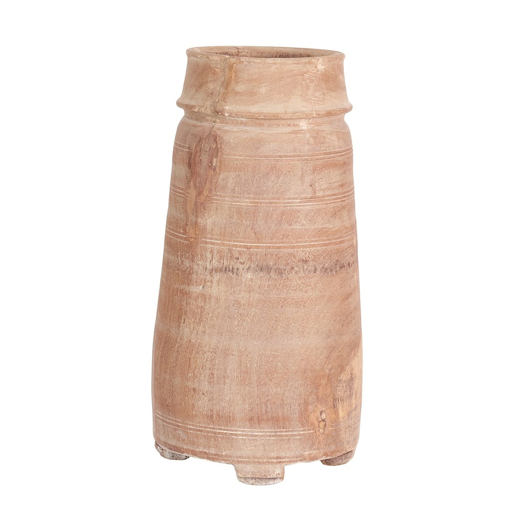 Natural Reclaimed Wood Handmade Carved Vessel by East at Main