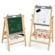 preview thumbnail 5 of 6, Kids Art Easel with Paper Roll Double Sided Chalkboard and Whiteboard - 20" x 21" x 31- 41" (L x W x H)