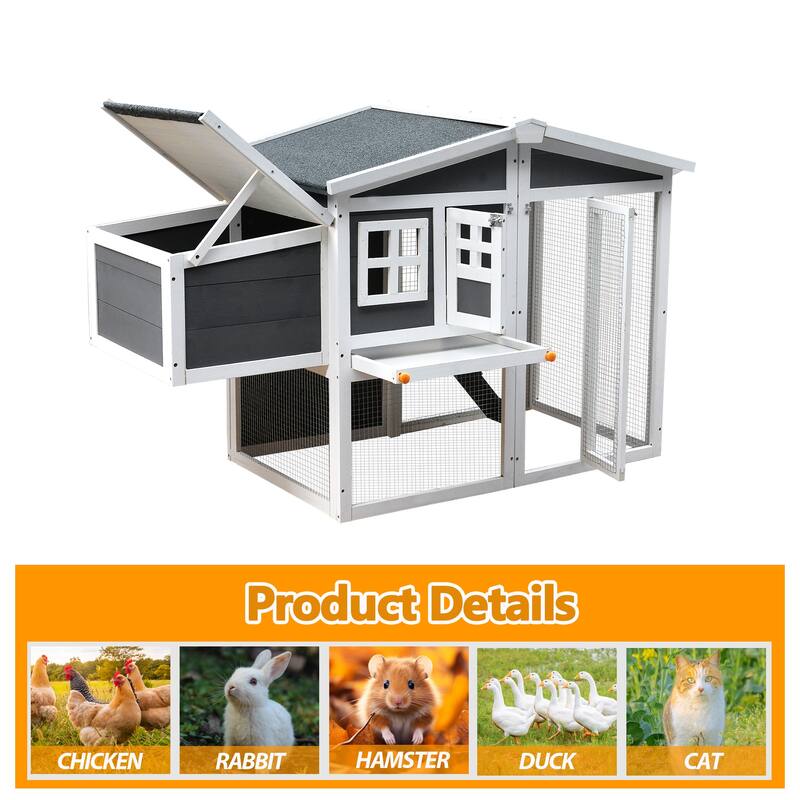 Wooden Chicken Coop Waterproof with Removable,Nesting Box