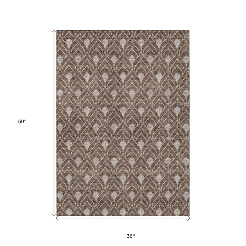 HomeRoots Geometric Transitional Rectangle Outdoor Rug