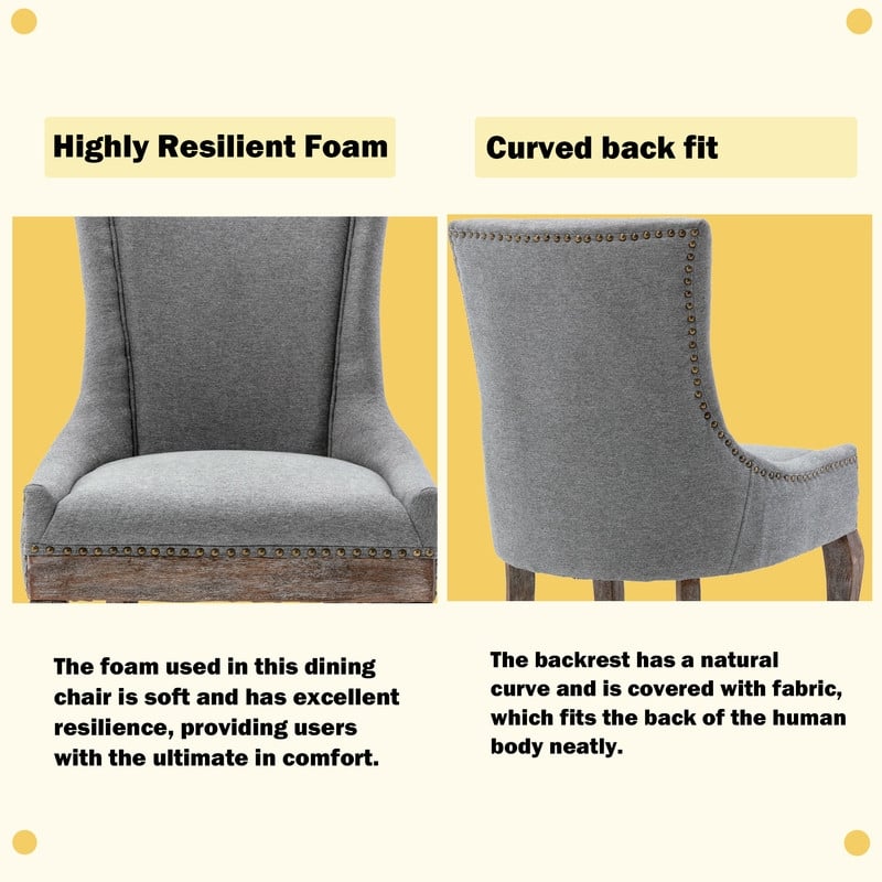 Thickened Side Dining Chair with Solid Wood Legs Set of 4