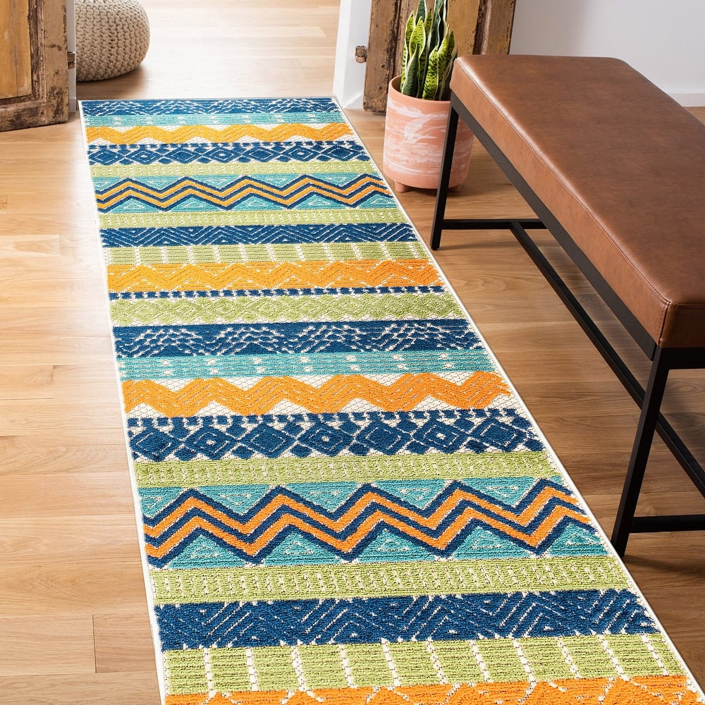 Marbella Contemporary Boho Indoor/Outdoor Area Rug
