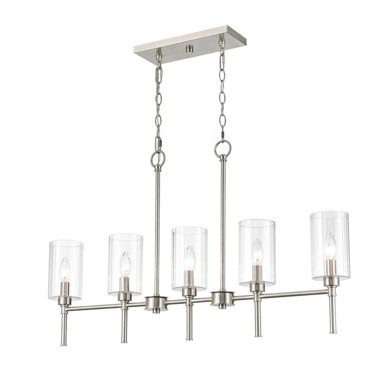 Millennium Lighting Chastine 5 Light Chandelier with Clear Rippled Glass Shades