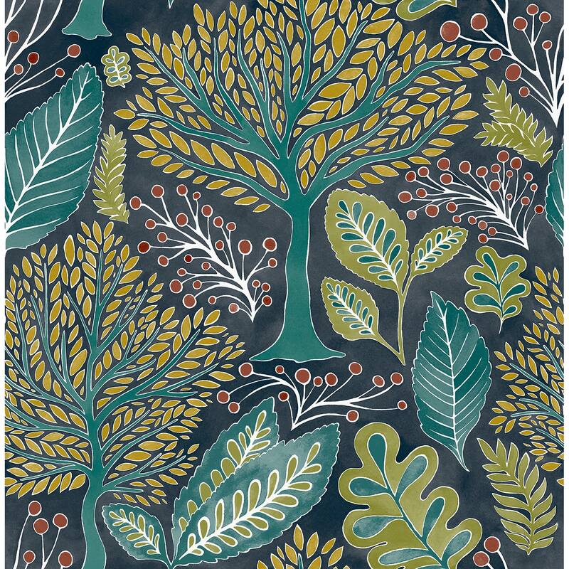 Advantage Kiah Blue Forest Wallpaper