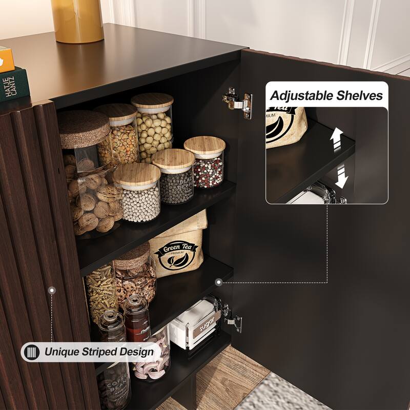 47" Storage Sideboard Buffets Cabinet with 3 Doors