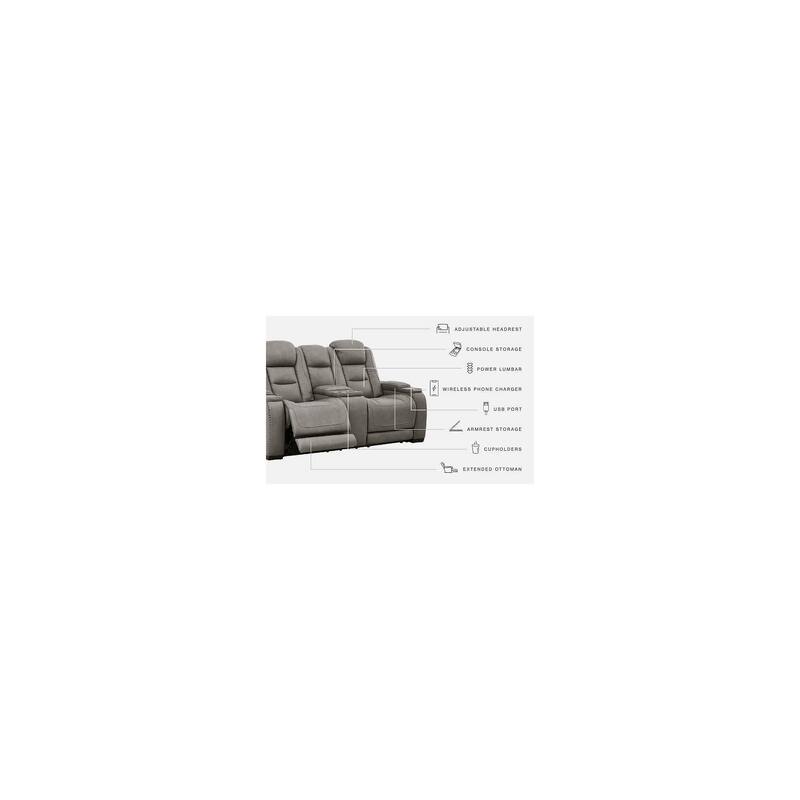 Signature Design by Ashley The Man-Den Gray 2-Piece Upholstery Package - 85"W x 40"D x 43"H