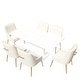 preview thumbnail 2 of 65, 7-Piece Clihome High-gloss Extendable Table Velvet Chair Dining Set