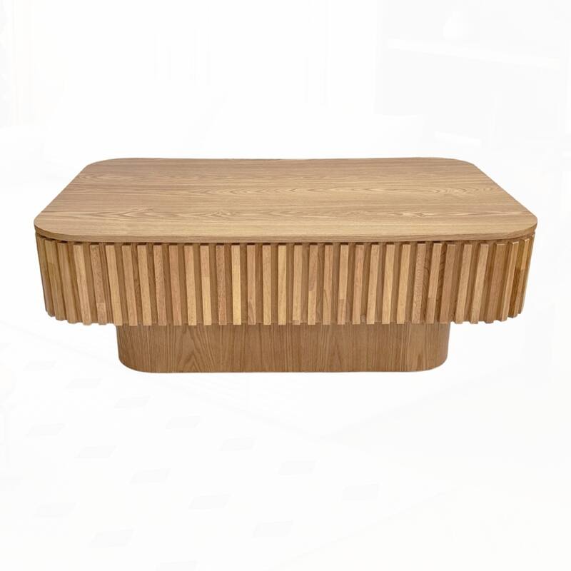 Lift-top Coffee Table Solid Wood Veneered Coffee Table with Storage and Adjustable Height