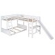 preview thumbnail 18 of 16, Twin over Full Bunk Bed with Desk and Slide,Full-Length Guardrail Twin Size Loft Bed.