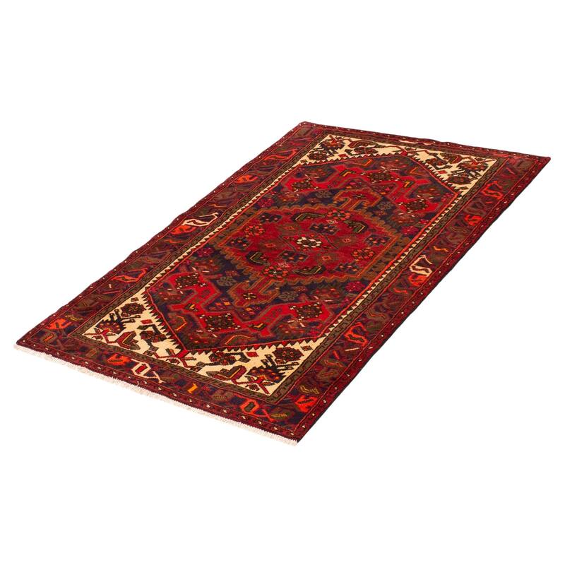 ECARPETGALLERY Hand-knotted Andelz Red Wool Rug - 4'0 x 6'3