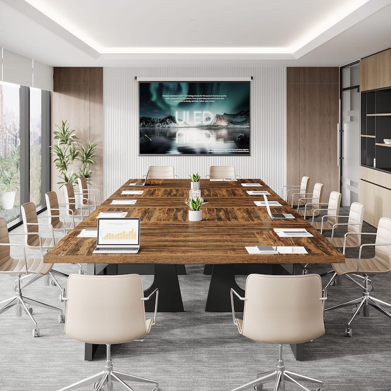 Wood Conference Table Oka Rectangular Office Meeting Room Desk