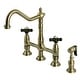preview thumbnail 15 of 28, Duchess Bridge Kitchen Faucet Antique Brass