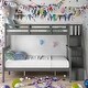 preview thumbnail 1 of 38, Stairway Design Twin-Over-Full Bunk Bed with Storage and Guard Rail for Bedroom Gray