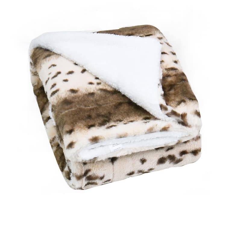 Citraka Brown FauxFur Reversible Sherpa Throw