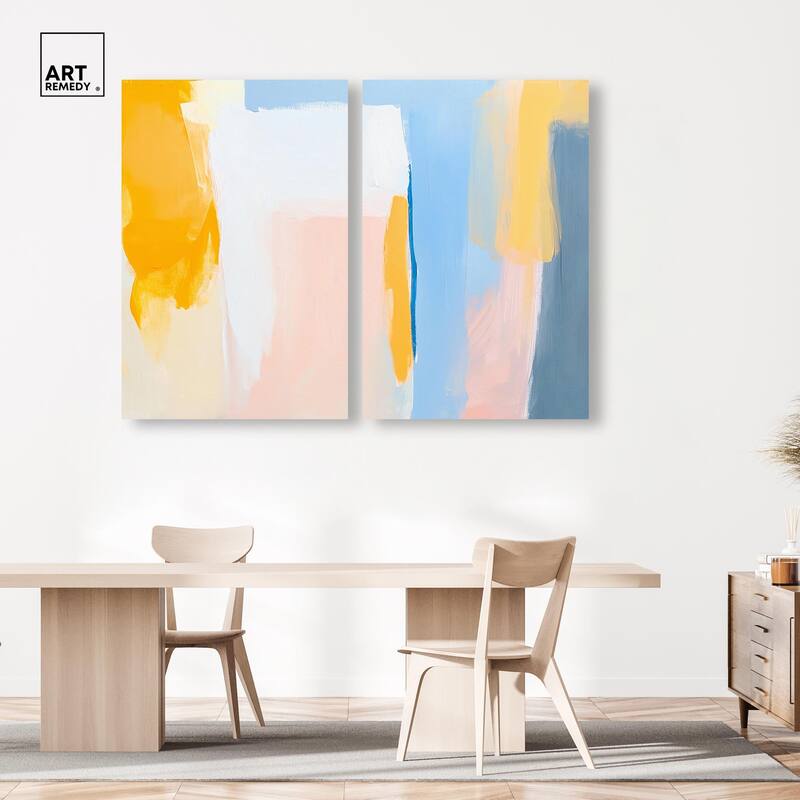 Lightwave Tides Canvas Set of 2 by Art Remedy, Gallery Wrapped
