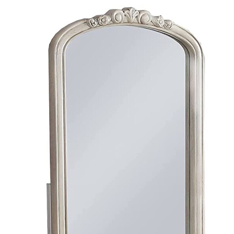 3 Piece Vanity Set with Carved Mirror and Turned Legs, Black