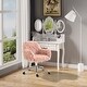 preview thumbnail 5 of 8, Faux Fur Home Desk Chair, Swivel Vanity Chair with Wheels, Fluffy Armchair with Adjustable Height, Ergonomic Computer Chair