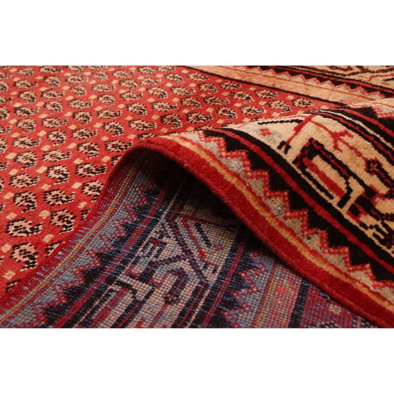 ECARPETGALLERY Hand-knotted Andelz Red Wool Rug - 3'6 x 10'1