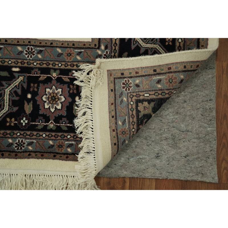 Hand Knotted Oriental 100% Wool Carpet Traditional Beige & Ivories Kashan Area Rug - 10' 1'' X 7' 9''