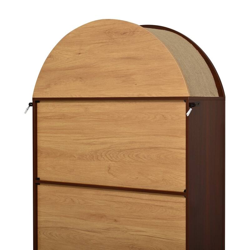 Farmhouse 68.8" Tall Freestanding Bookshelves Set of 2, 5-Tier Display Bookcase Arched Top for Living Room, Bedroom, Home Office