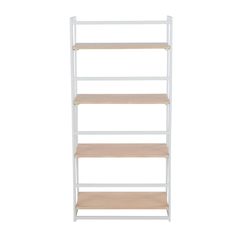 Dakota Contemporary Bookcase in Painted Metal and Natural Wood