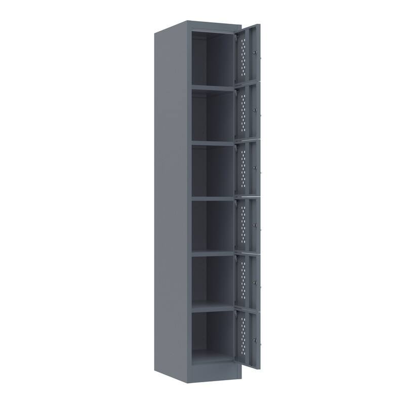 Metal Garage Storage Cabinet, Six Separate Storage Compartments - 70.98-inch Steel Lock Cabinet