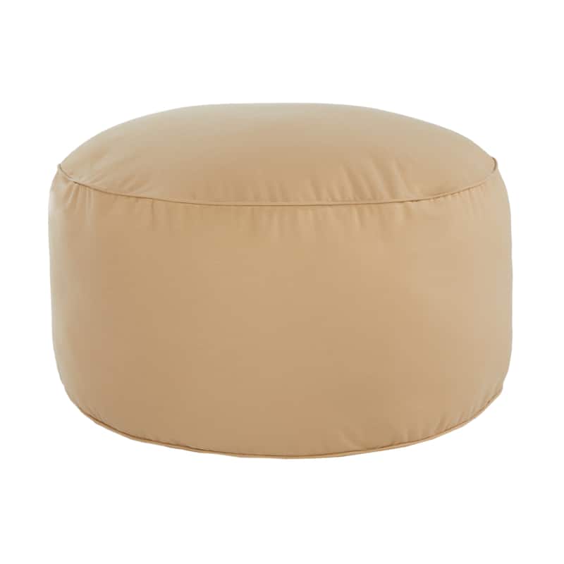 Sorra Home Sunbrella Outdoor Bean Pouf - Canvas Antique Beige