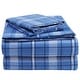 preview thumbnail 142 of 146, EnvioHome Heavyweight Cotton Flannel Bed Sheet Set & Pillow Cases Twin - Dark Blue Plaid