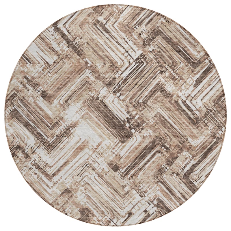 Machine Washable Indoor/ Outdoor Chantille Modern Chevron Rug