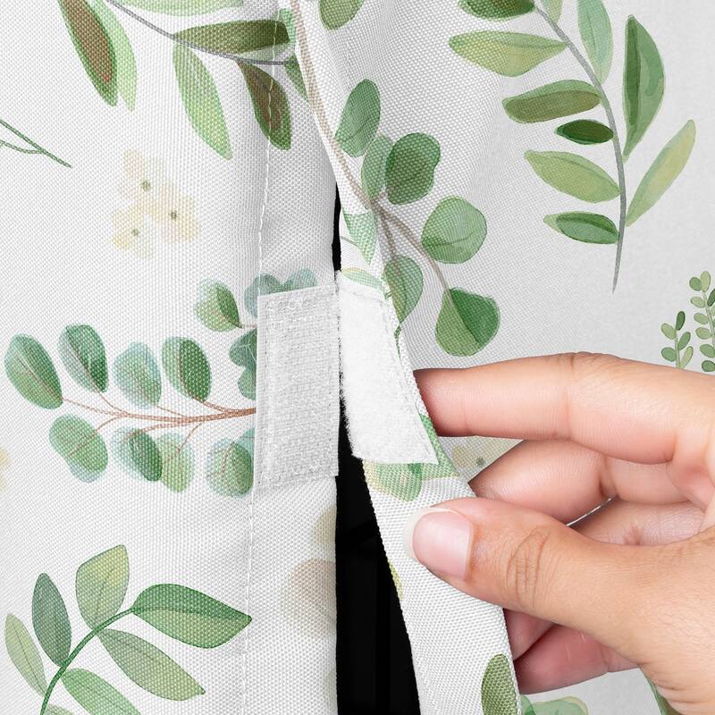 Sweet Jojo Designs Green Boho Floral Leaf Dog Crate Kennel Cover 48in. Neutral Sage White Bohemian Watercolor Botanical Woodland