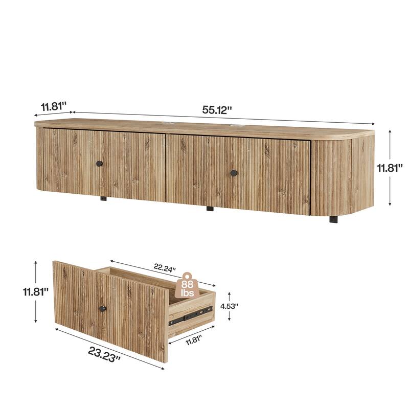 Floating TV Stand, Wall Mounted TV Console with Drawers, Floating Media Console Entertainment Center for Living Room, Bedroom