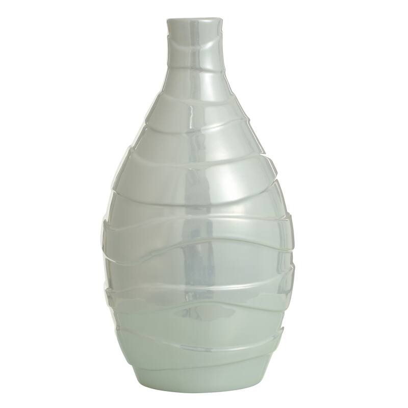 StyleCraft Norman Wyatt Home - Ceramic Vase - Pearlescent - White - 18"