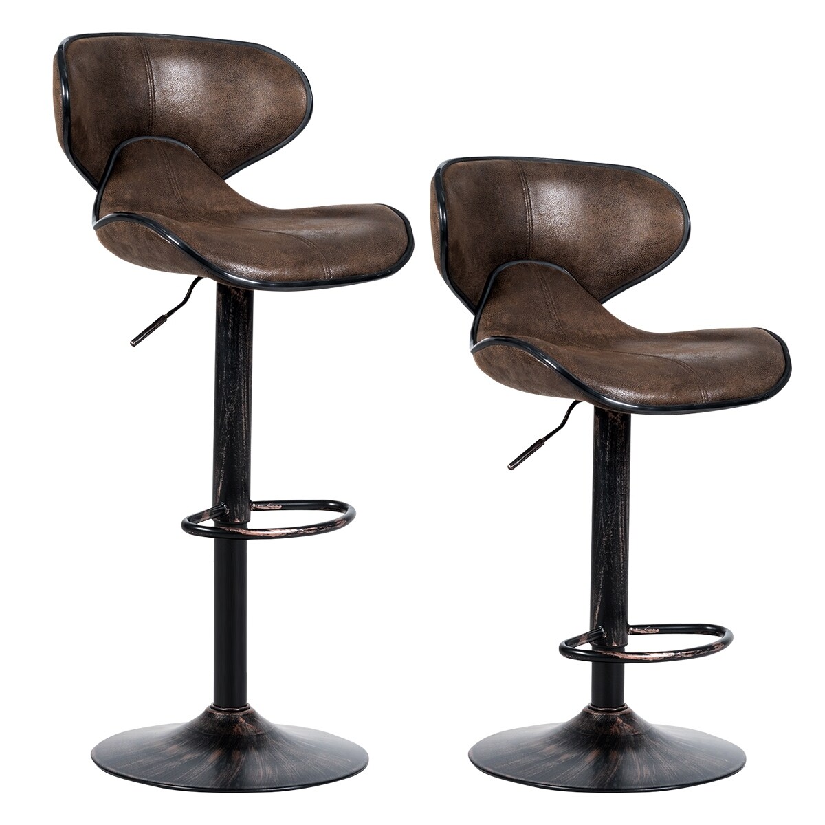 Telescoping Bar Stool, Shop Costway Set Of 2 Adjustable Bar Stools Swivel Bar Chairs With On Sale Overstock 31042281