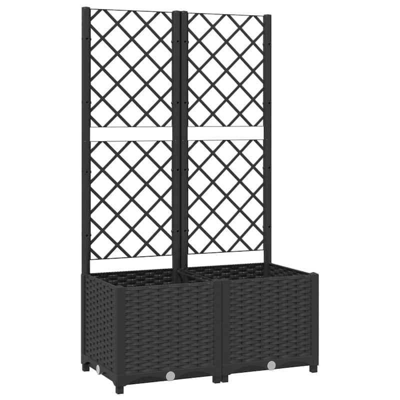 vidaXL Garden Planter with Trellis Plant Pot Flower Box Raised Bed Outdoor PP
