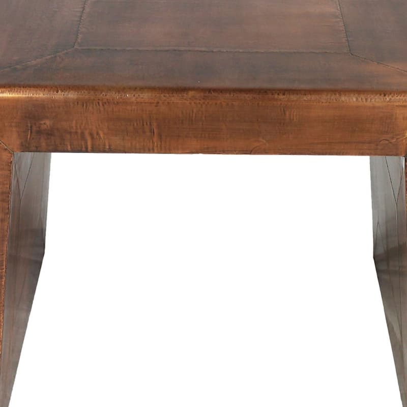 24-Inch Copper Clad Wood Square Side End Table with Metal Frame for Living Room or Bedroom - 24"L x 24"W x 24"H