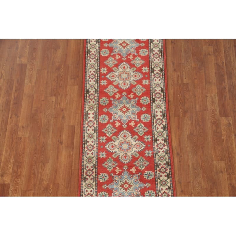 Kazak Runner Rug Hand-Knotted Oriental Wool Carpet - 2'2" x 5'10"