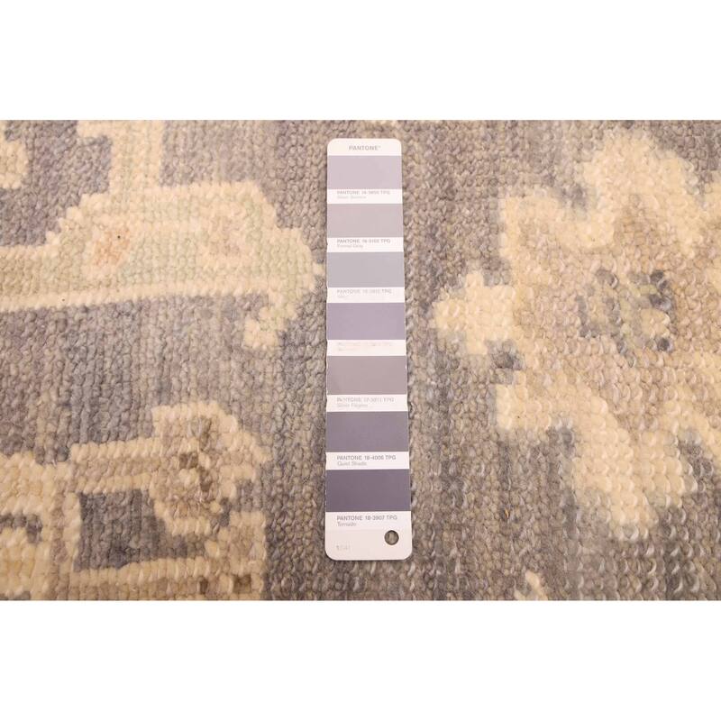 ECARPETGALLERY Hand-knotted Kavya Oushak Dark Grey Wool Rug - 8'10 x 11'11