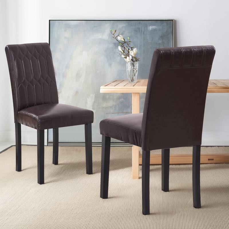 Upholstered Dining Chairs Set of 2/4/6 Modern Kitchen Table Chairs with PU Leather, Wood Legs with Rubber Footpads