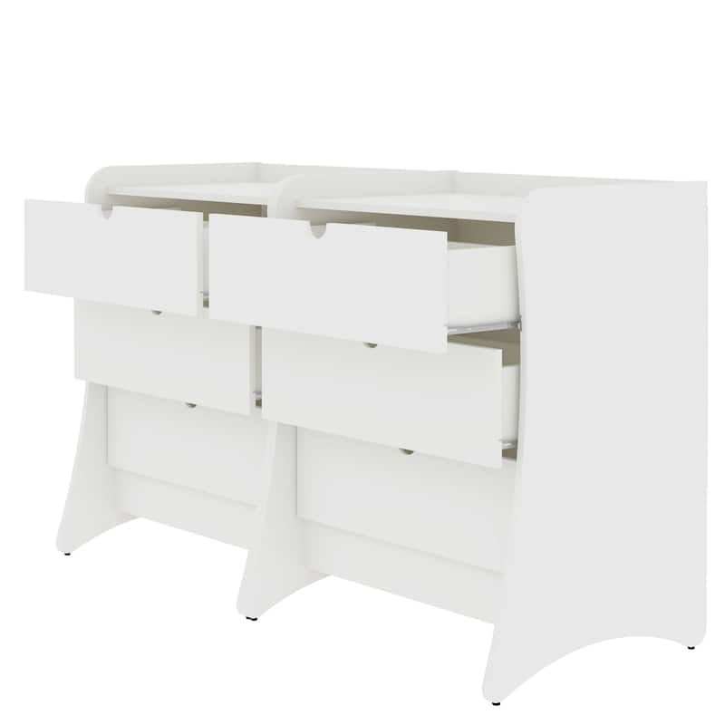 Manhattan Comfort Coney Mid-Century Modern 3-Drawer Dresser Set of 2