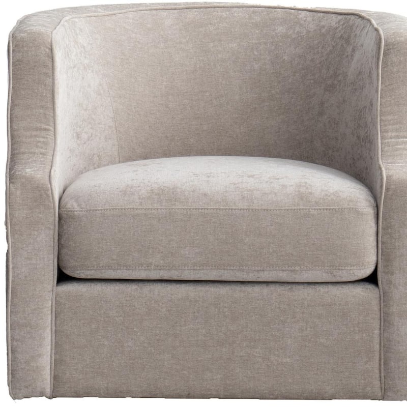 HomeRoots 32" Beige Fabric Upholstered Arm Chair - 31.50 in. x 28.50 in. x 34.50 in.