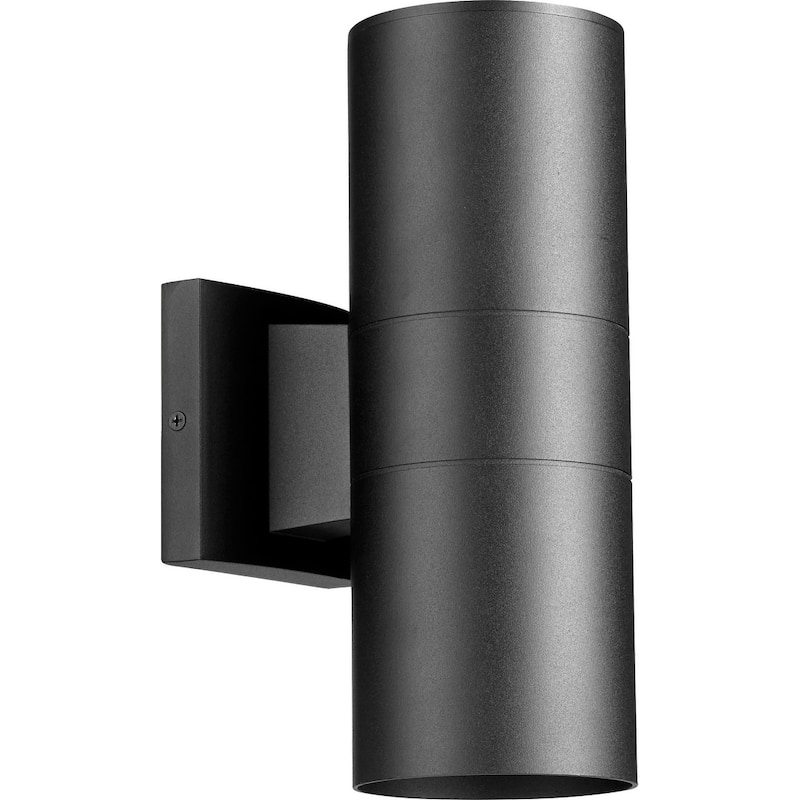 Quorum International Cylinder 2 Light 12" Tall Outdoor Wall Sconce - Noir