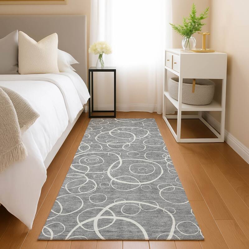 Machine Washable Indoor/ Outdoor Contemporary Nexus Chantille Rug