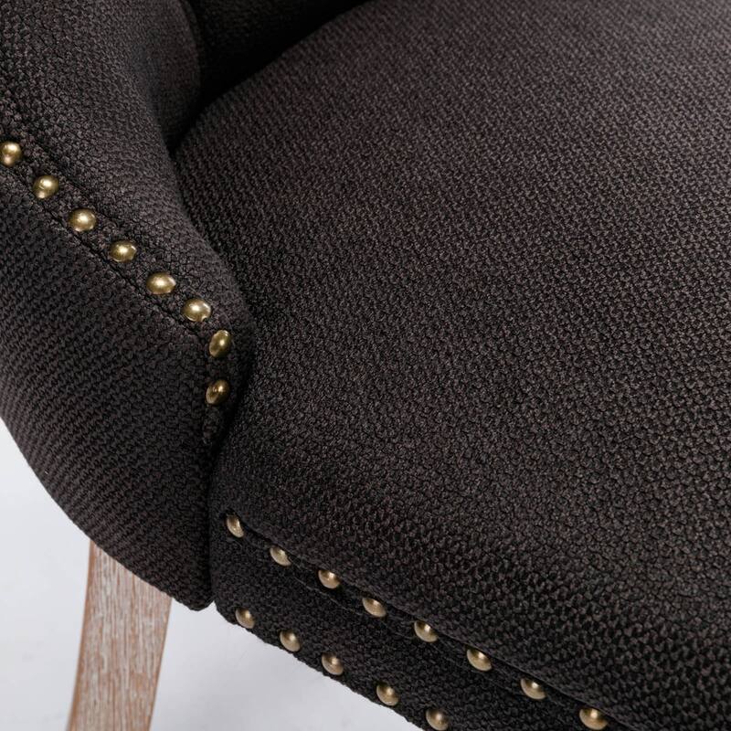 Mid-Century Nailhead Trim Dining Chairs 2-Piece Set
