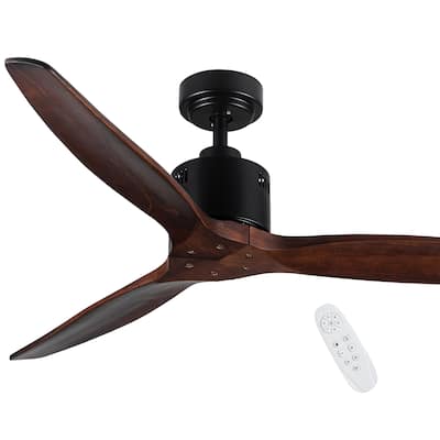 52" Ceiling Fan without Lights, Modern 3 Blades Ceiling Fan with Remote Control, 6 Speed Quiet Reversible DC Motor