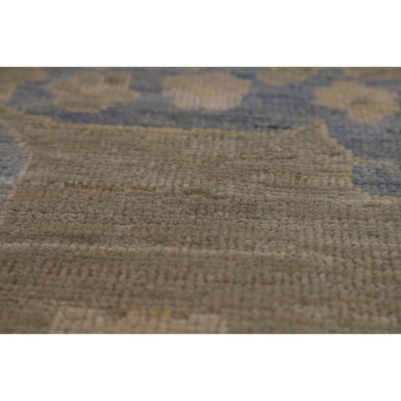 Hand Knotted Oriental 100% Wool Carpet Transitional All-Over Greys & Charcoal Oushak Area Rug - 13' 9'' X 9' 10''