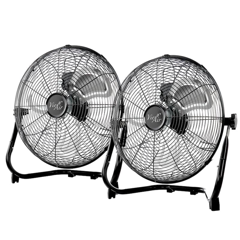 Heavy Duty 3 Speed High Velocity Metal Floor Fan 2 Pack