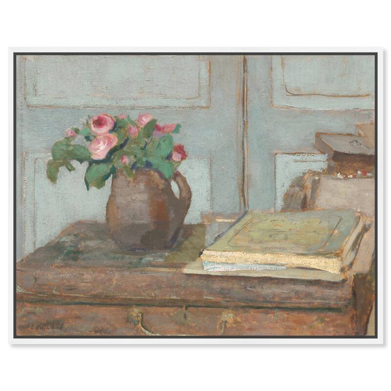 Box and Moss Roses Canvas by Art Remedy - White - 24" x 20"