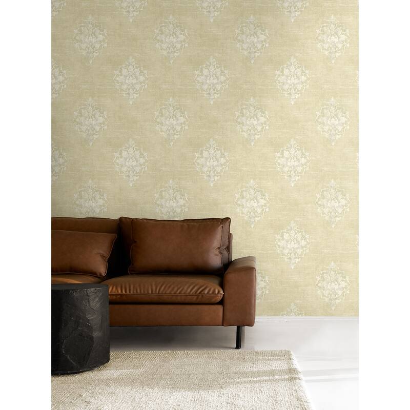 Seabrook Designs Creswell Damask Unpasted Wallpaper