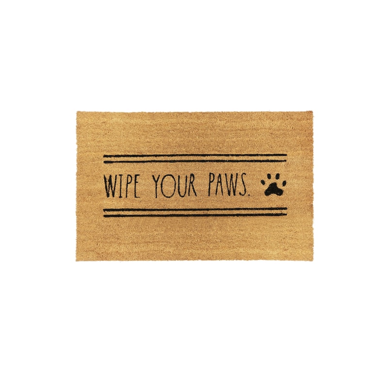 Rae Dunn Eviromentally Friendly Pet Themed Coir Welcome Mat - 24" x 36"